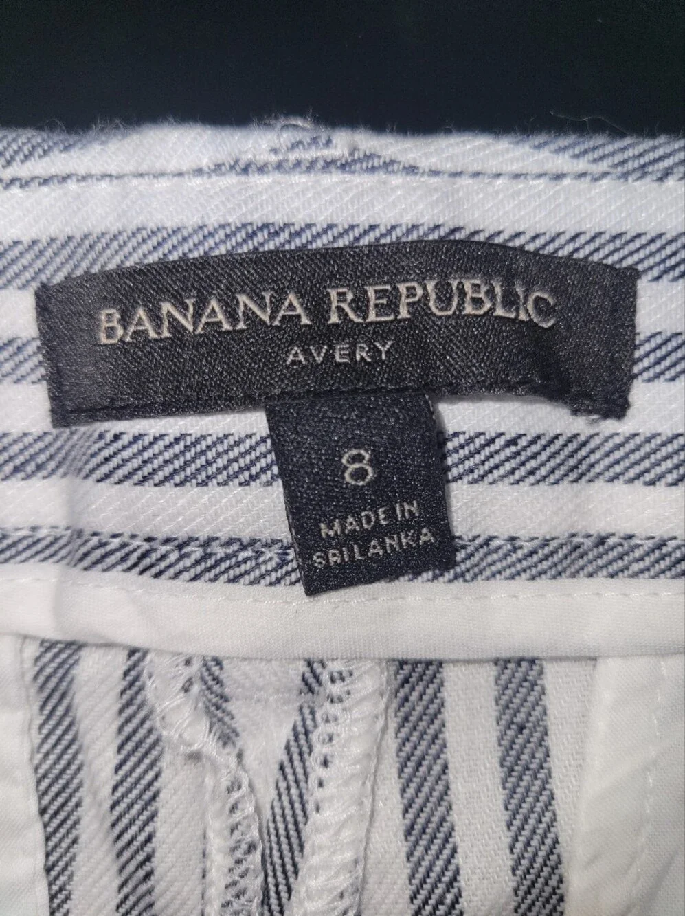 Banana Republic NWOT Women’s Avery Black/White Striped Pants Size 8